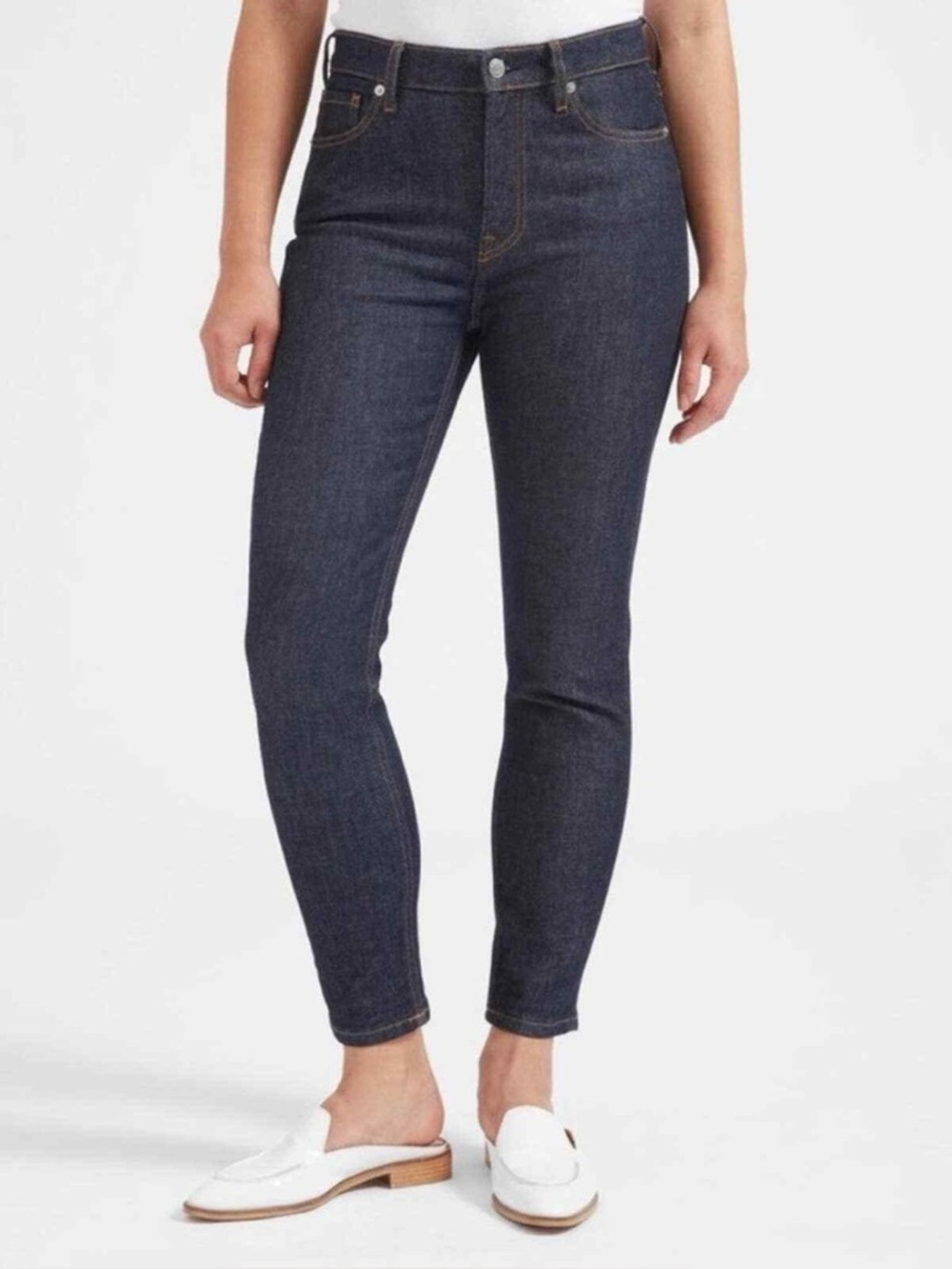 NWT Everlane High Rise Skinny Jeans Ankle Length Deep Indigo Blue
